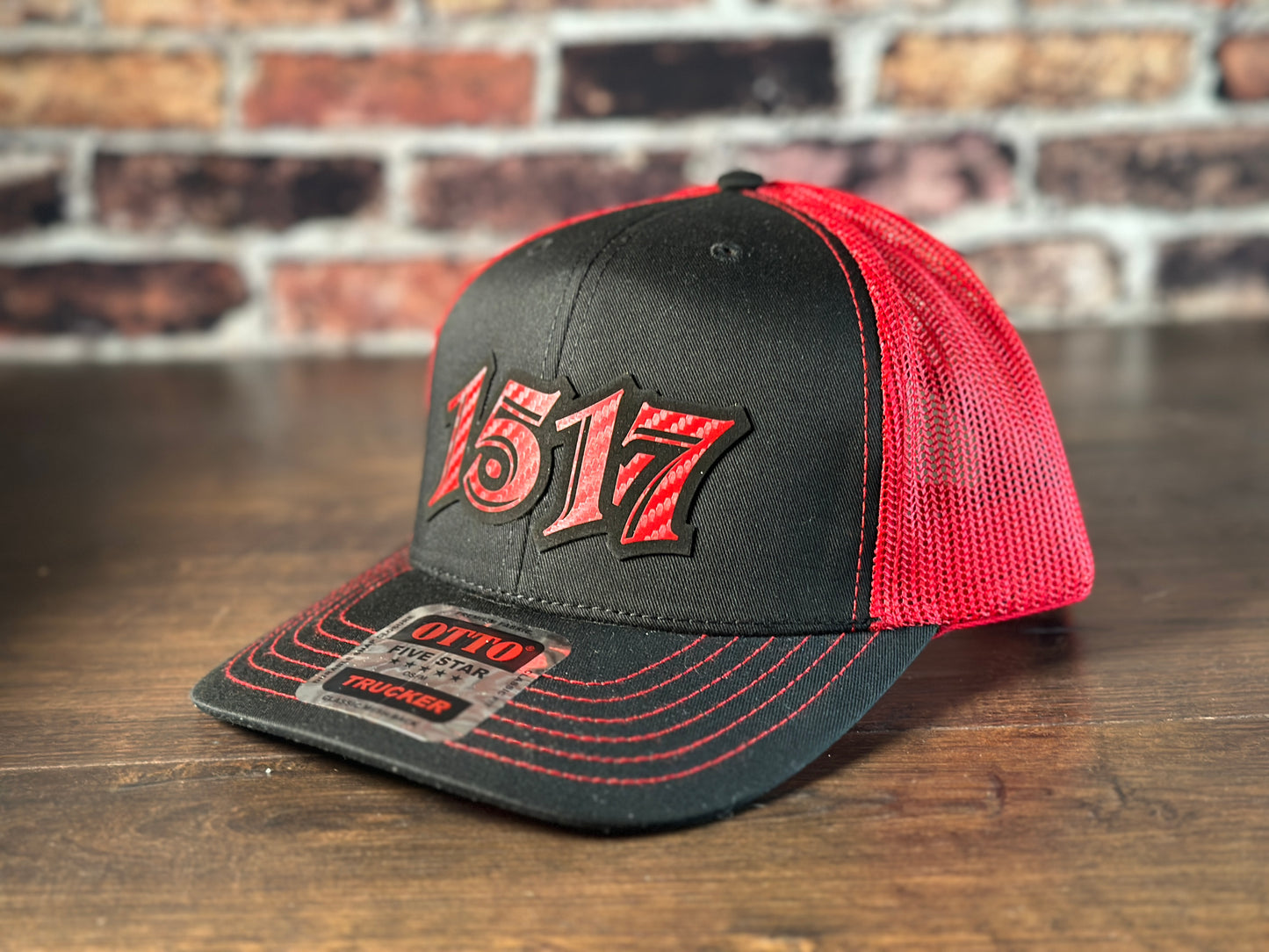 1517 Black and Red Trucker Hat