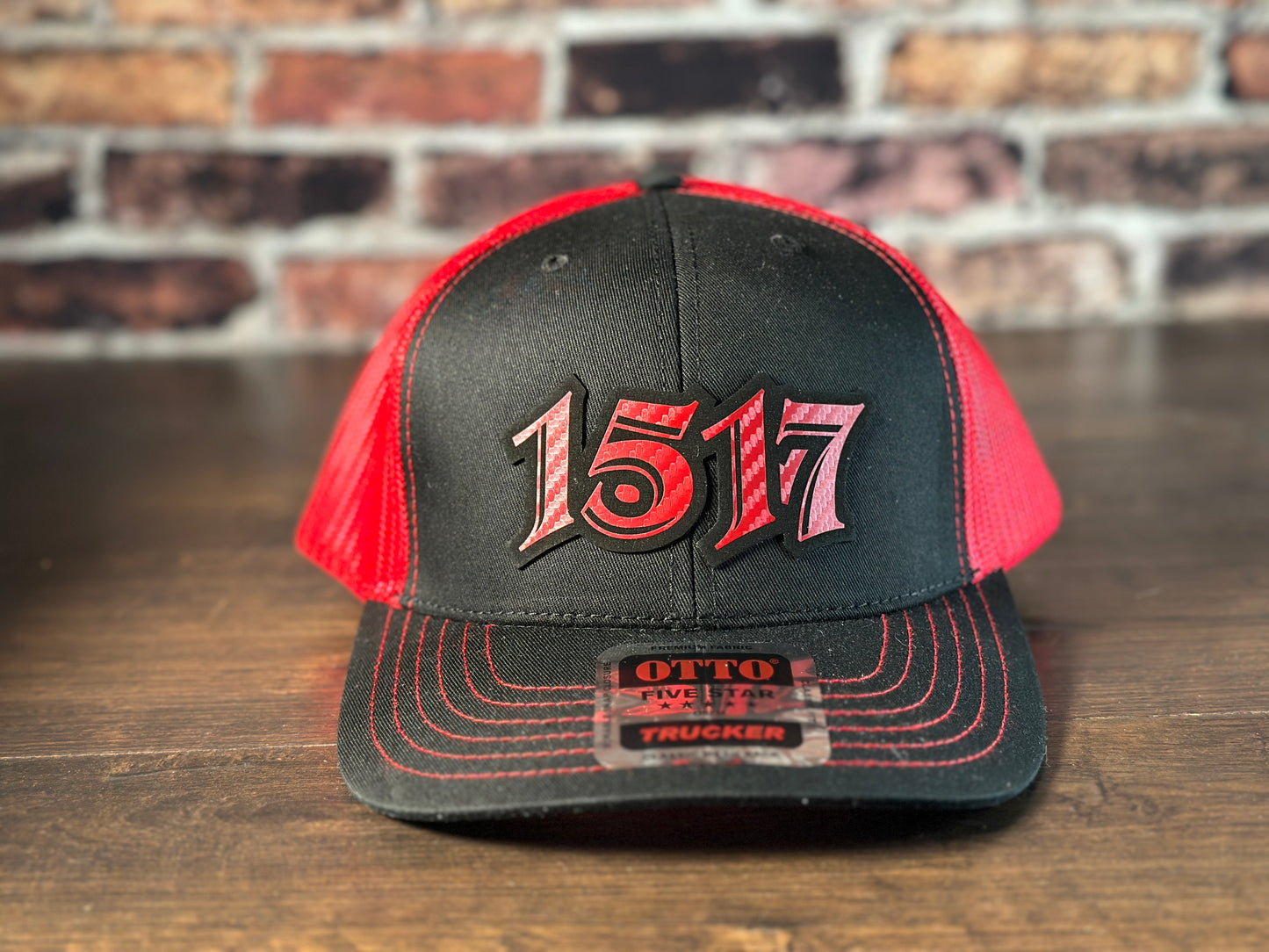 1517 Black and Red Trucker Hat