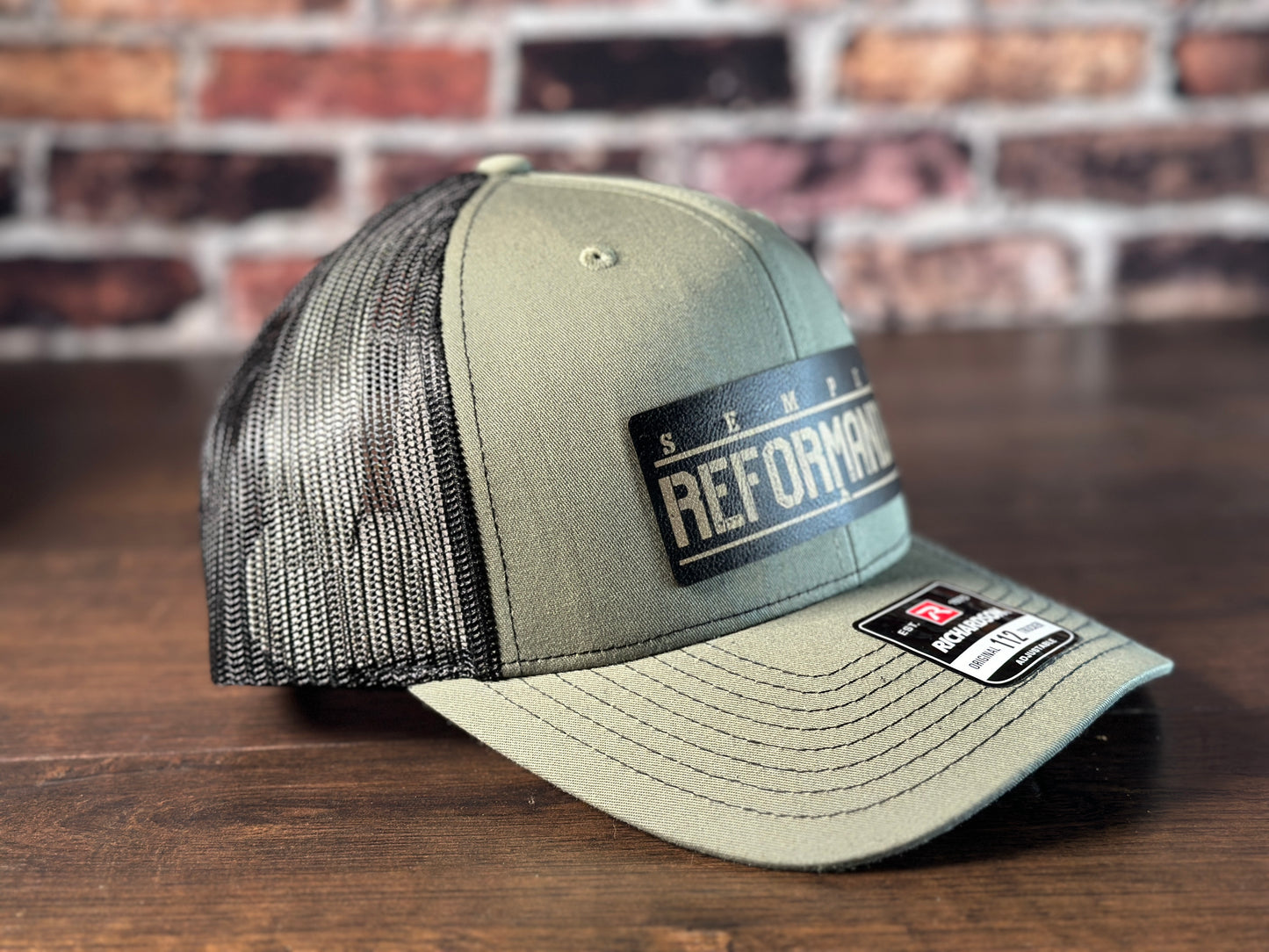 Semper Reformanda Loden and Black Trucker with Black to Gold Patch