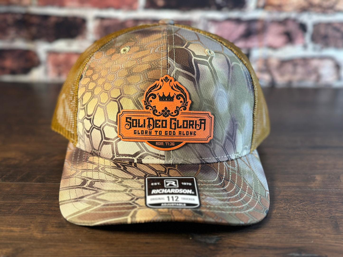 SDG Kryptek Timber Trucker Hat with Orange Patch