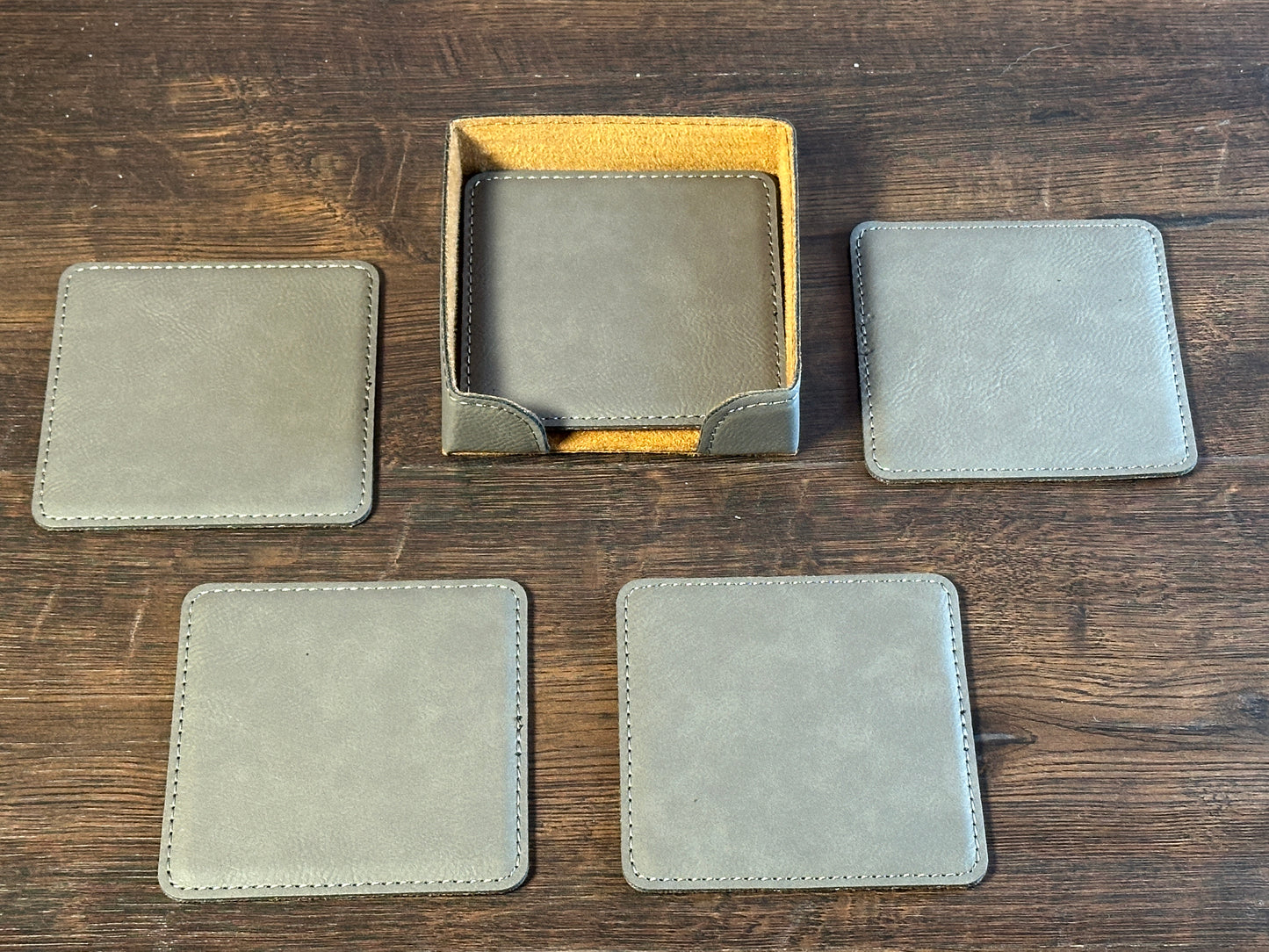 No Jurisdiction Vegan Leather Coaster Set