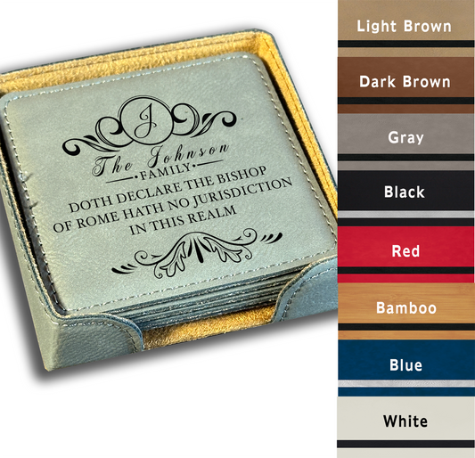 No Jurisdiction Vegan Leather Coaster Set