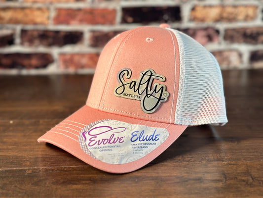 Ladies "Salty" Soft Pink Ponytail Cap