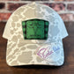 Ladies Psalm 50 Grey Cow Print Ponytail Cap Green Flannel