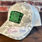 Ladies Psalm 50 Grey Cow Print Ponytail Cap Green Flannel