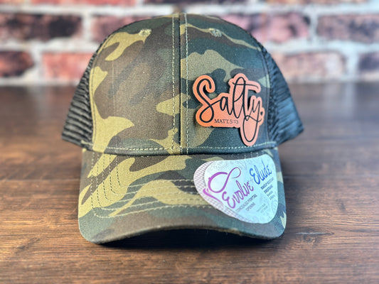 Ladies "Salty" Camo and Orange Infinity Her Cap