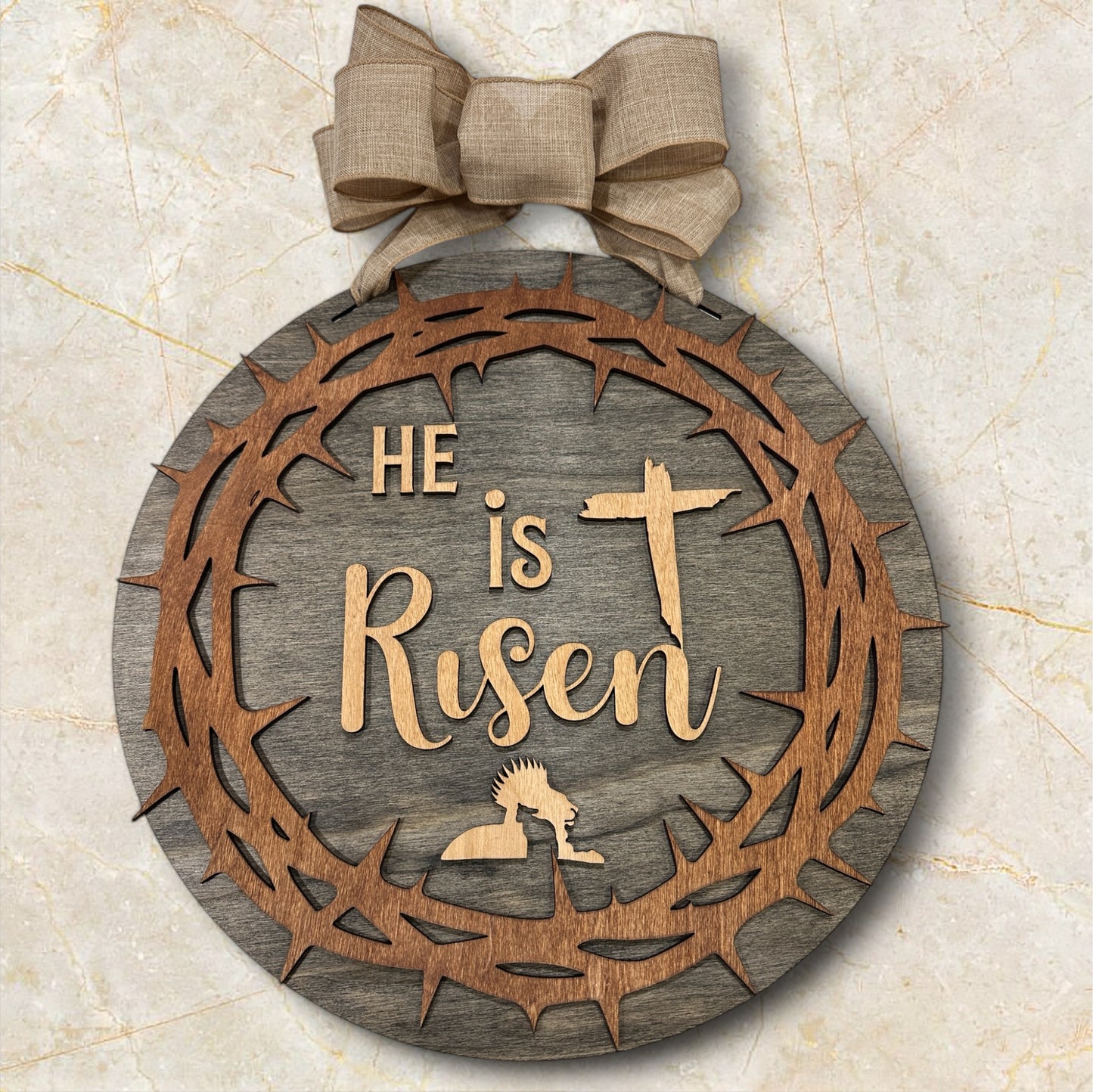 He Is Risen 16" Door Sign